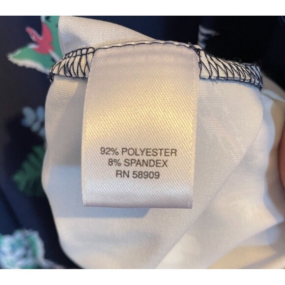 Roundtree Yorke Performance Shirt Men's 2XT Polo Blue Floral Parrot Hawaiian - Picture 11 of 11